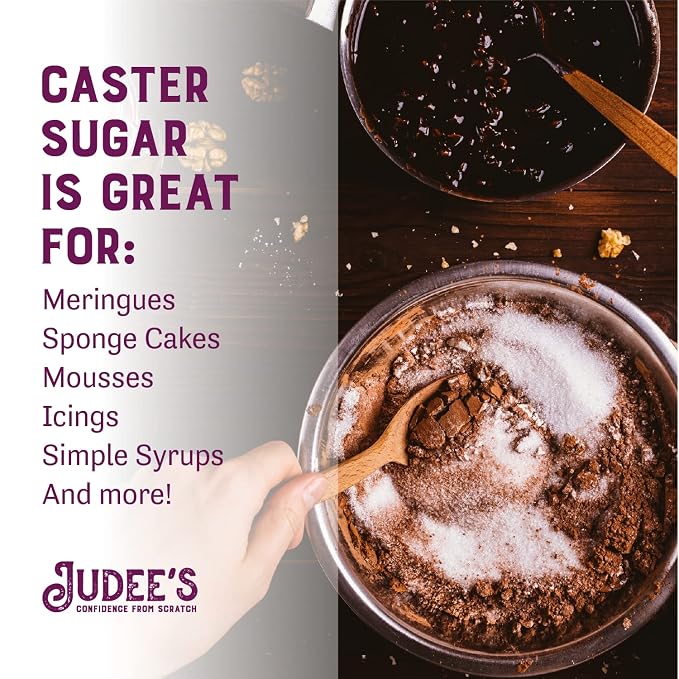 Judee's Gluten Free Superfine Caster Sugar - Smooth Frosting & Icing Sugar - Rapid-Dissolve Superfine Sweetener for Coffee & Tea - Gluten-Free Sweetener for Baking - 11.25 Oz