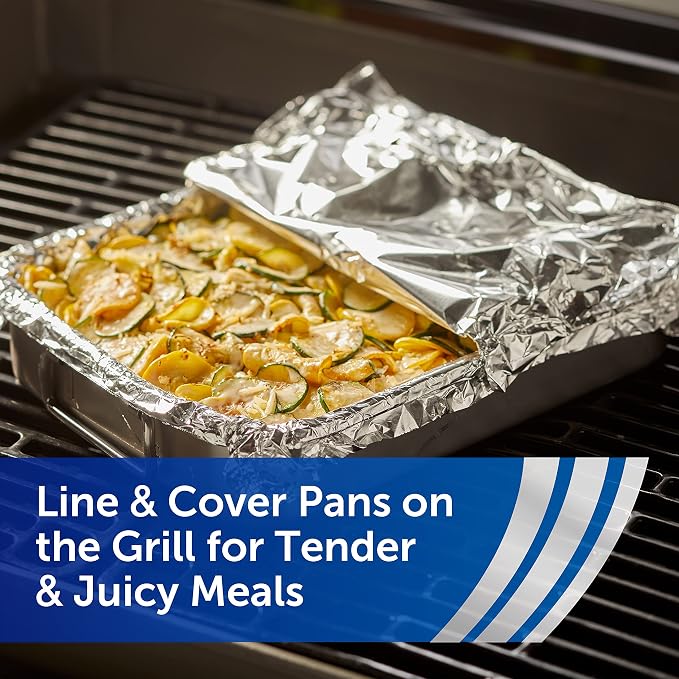 Reynolds Wrap Everyday Strength Aluminum Foil Roll, Freezer Safe and Grill Safe, Great for Foil Packets and Home Cooking, 12 Inches Wide, 100 Total Sq. Ft.