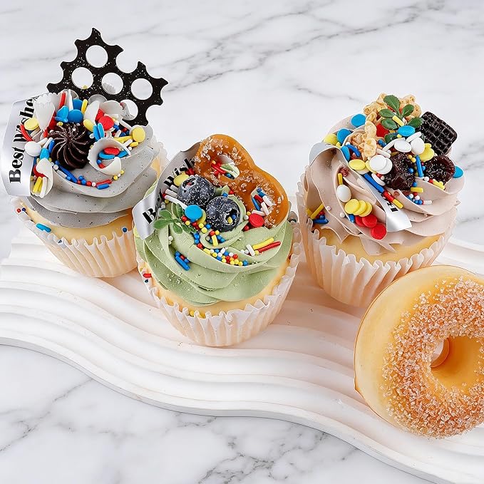 Red Blue Yellow White Sprinkles for Cake Decorating, 4.6oz Ice Cream Sprinkles 3-Mix Nonpareils Confetti Jimmies for Cupcakes Ice Cream Dessert