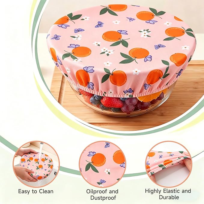 Bowl Covers Reusable Bread Proofing Bowl Covers Sourdough Bread Baking Accessories, Oranges