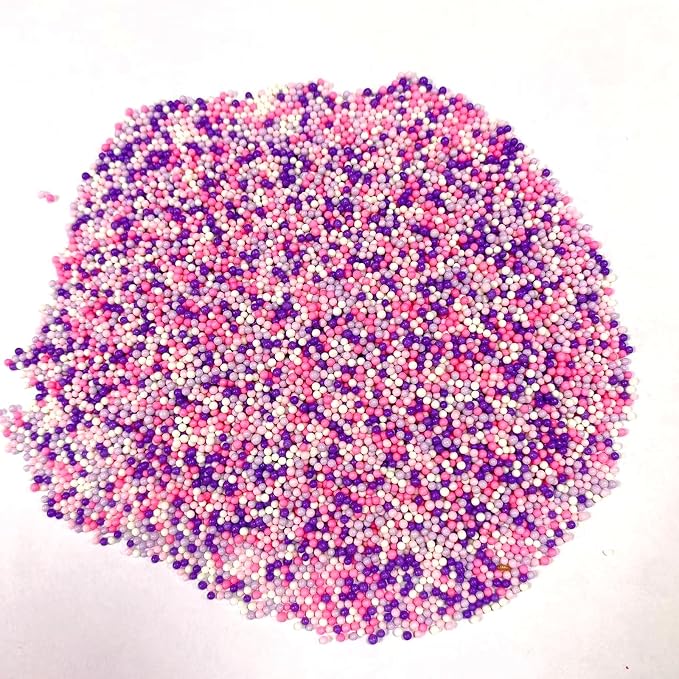 PhilaeEC Pink Purple White Nonpareils Sprinkle 2mm Mini Peals Sprinkle Edible for Cake Decoration Cupcake Topper Cookie Baking Decorations Halloween Christmas Valentine Supplies