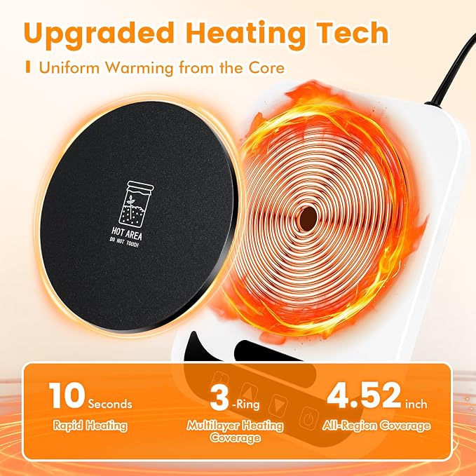 Sourdough Starter Warmer with Glass Dome, Sour Dough Warmer & Glass Cover - 70-100°F Precise 1°F Thermostat Control & 12H Timer Auto Warming ON/Off, Sourdough Heating Mat for 24oz 34oz 40oz Jars
