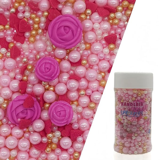 Red Series Sprinkles Rose Sprinkles Edible Heart Cake Decorating Cupcake Toppers Cookie Decorating Perfect for Cakes, Cupcakes, Desserts