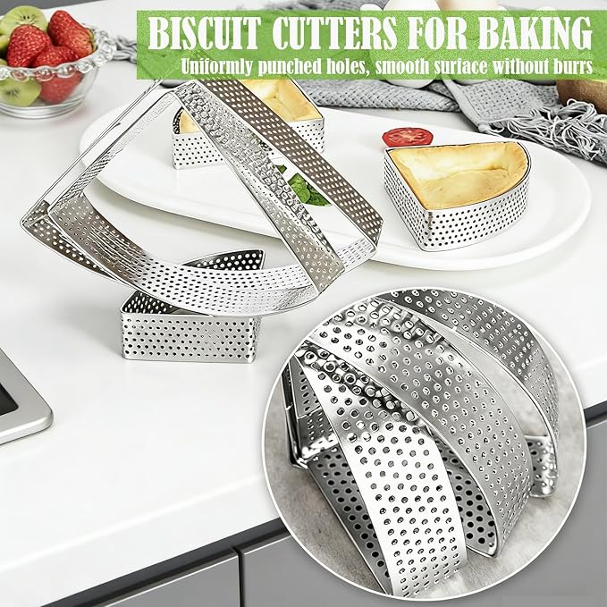 Scone Cutter Triangle Cookie Cutter Set (2.7, 3.1, 3.5 Inch) – Duty Stainless Steel Geometric Frame - Shaped Large Biscuit Cutter Set, Perfect for Even Scones, Pastries, Desserts & Triangle Cookies