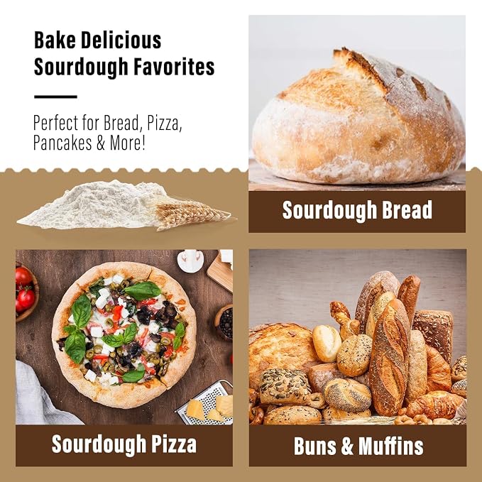MY RUSTIC ROOTS All Natural & Organic San Francisco Sourdough Starter Culture - Beginner Friendly Sourdough Bread Starter - Perfect for Baking Delicious Homemade Artisan Bread, Pizza & More - 12g