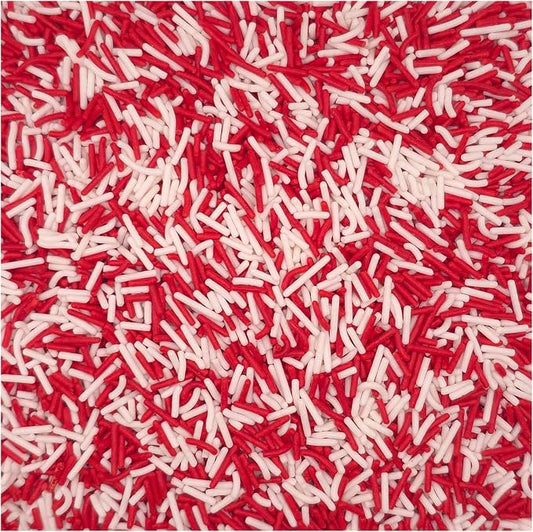 NCS Red & White Jimmies Edible Sprinkles – Cupcake, Cake & Cookie Decorations, 7 oz