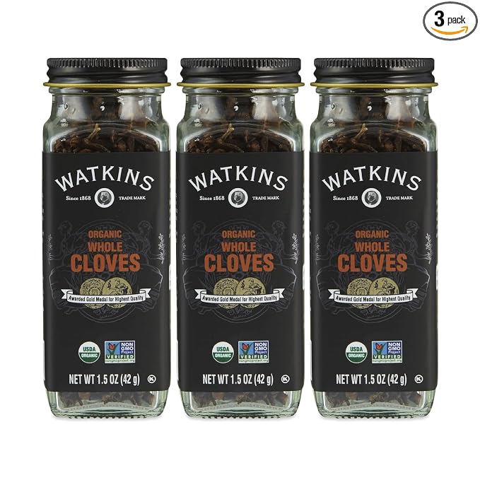 Watkins Gourmet Organic Spice Jar, Whole Cloves, 1.5 oz. Bottle, 3-Pack