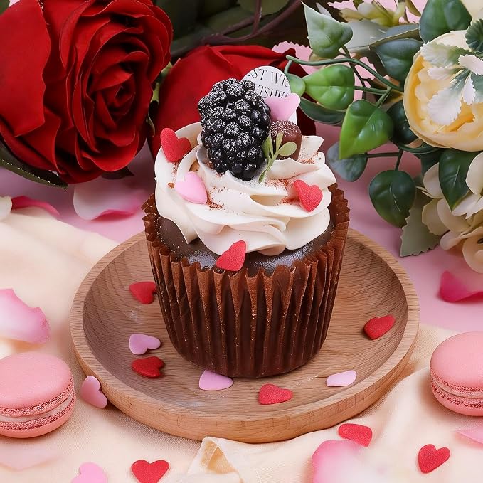 Pink & Red Heart Sprinkles for Cake Decorating, Valentines Sprinkles for Baking, Edible Heart Shaped Confetti for Cookies, Cupcakes & Ice Cream