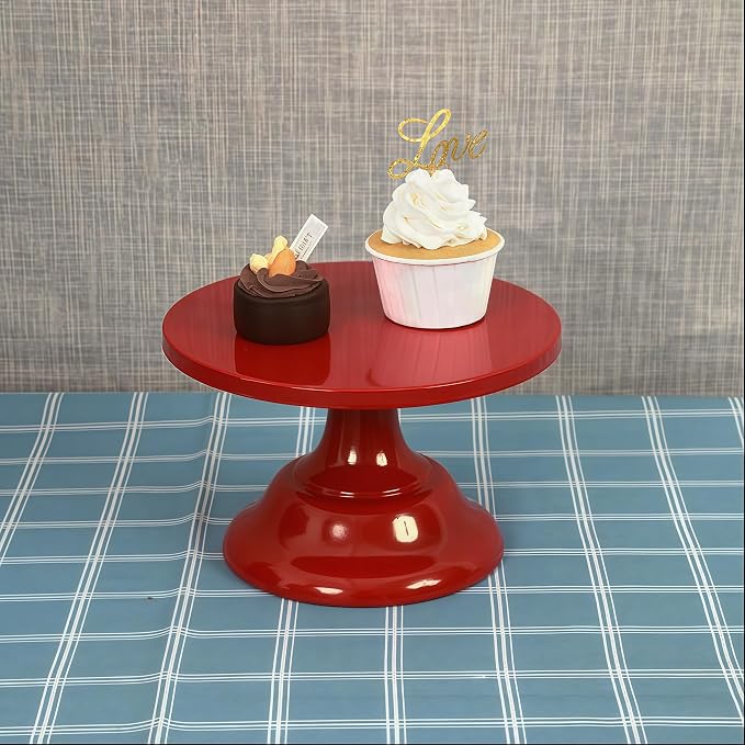 3 Pcs Metal Cake Stand Set 8/10/12 inch Dessert Table Display Perfect for Baby Shower Wedding Birthday (Red)