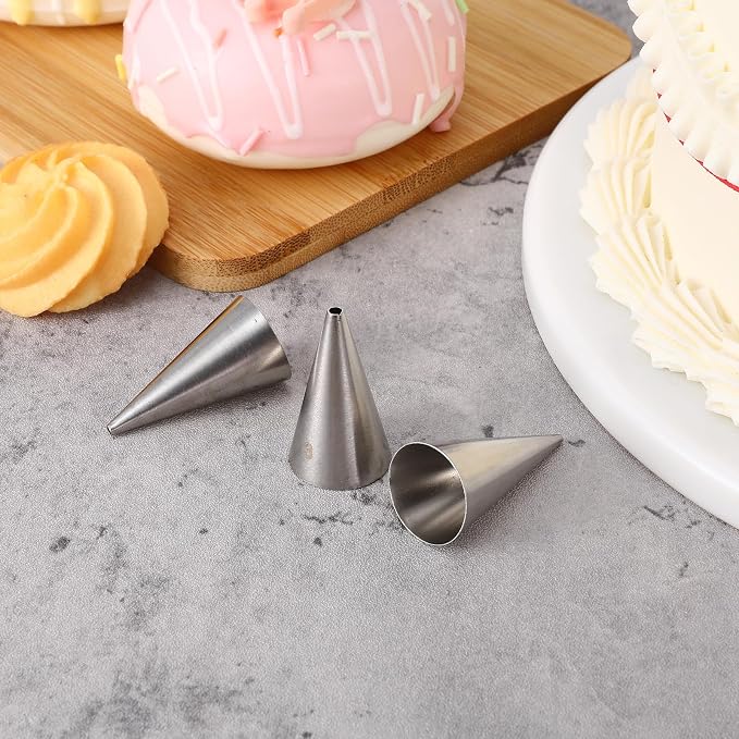 3 Pcs Small Piping Tips Round Icing Tips Set Cookie Decorating Tip for Frosting Nozzles for Detail Writing,Cookie Cupcake Decorating Pastry