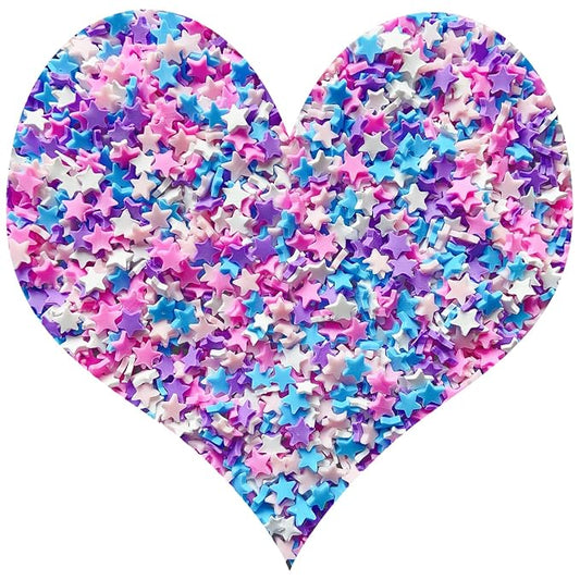 EHOPE 50g Fake Sprinkles Resin Sprinkles Fake Candy Sprinkles Clay Sprinkles Polymer Sprinkles Polymer Clay Slices for Nail Art DIY Crafts Cake Phone Case(Purple Pentagram Slices-01)