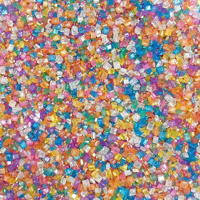 Sentovac Colored Sugar Crystals for Baking Edible Rainbow Coarse Large Crystals Sparkling Sugar Sprinkles for Baking Topping Cake Cookie Cupcake Topper Ice Cream Decoration Supplies