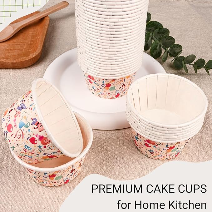 Cupcake Liners 50 Pack, Miliocry 3.5oz Mini Cupcake Cups for Baking, Disposable Paper Baking Cups Cake Containers Muffin Liners Wrappers Holders for Wedding Birthday Party
