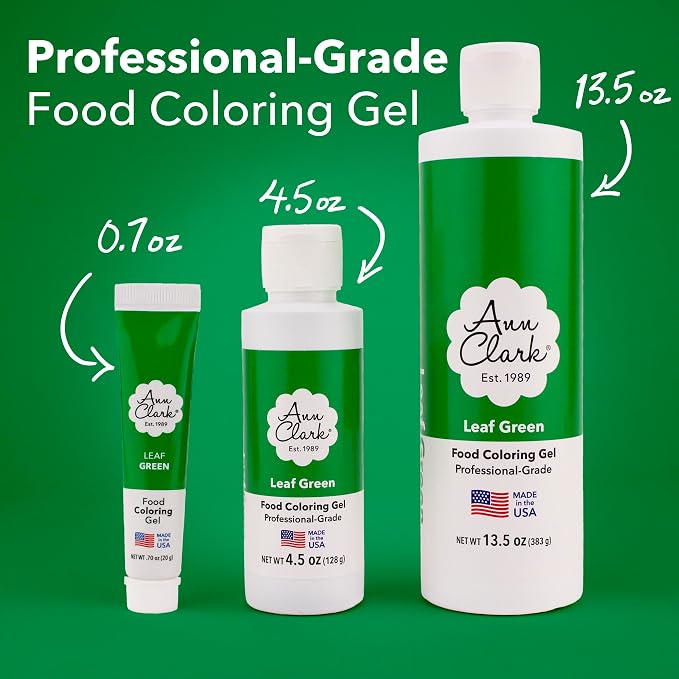 Ann Clark Leaf Green Food Coloring Gel Large 4.5 oz Professional Grade Made in USA