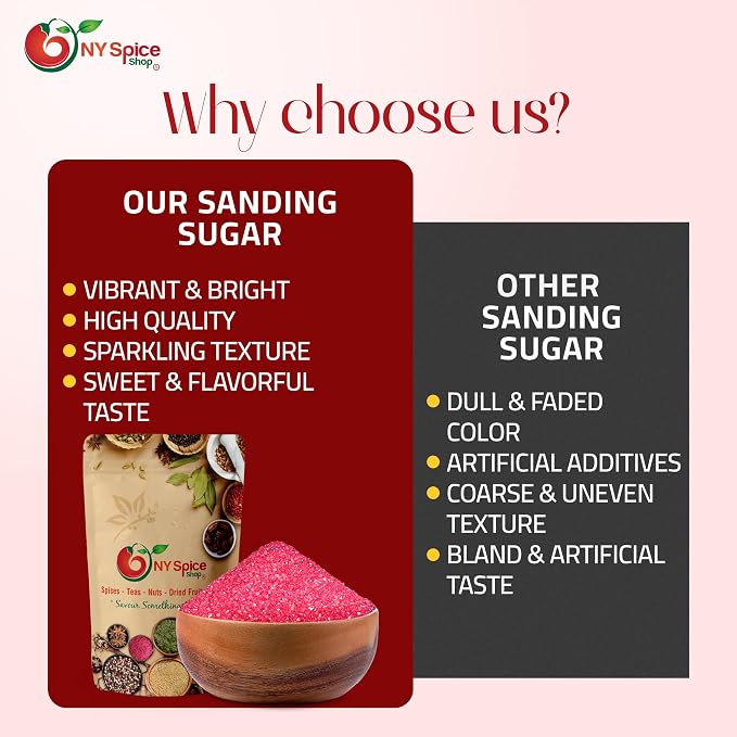 NY Spice Shop Pink Sprinkles Sanding Sugar - 1 Pound Mix Pink Sprinkles for Holiday Dessert Decoration - Baking Decoration For Cupcakes Cookies Cakes & Dessert Toppings