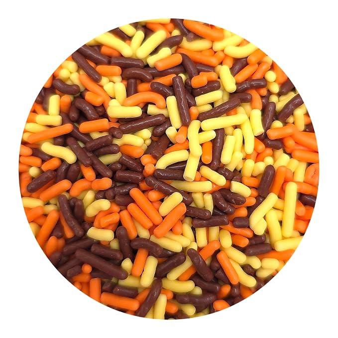 NCS Brown, Orange & Yellow Jimmies Edible Sprinkles – Cupcake, Cake & Cookie Decorations, 7 oz