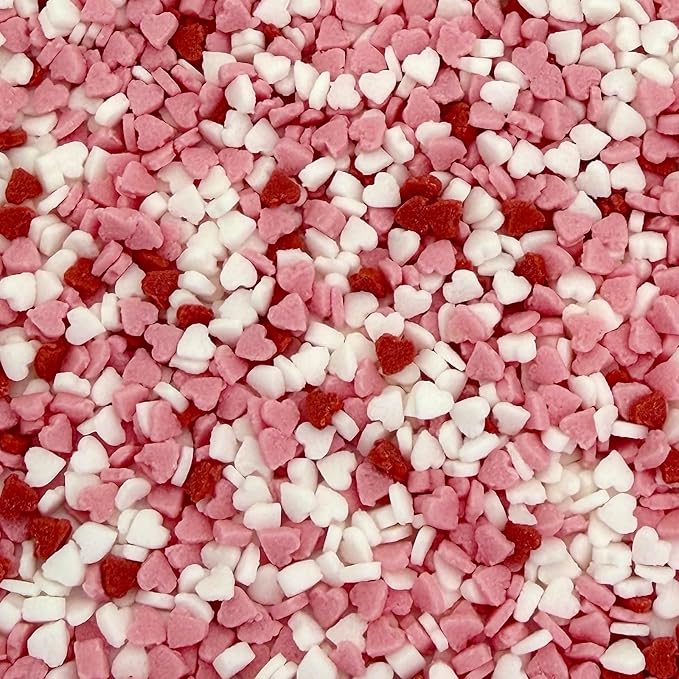 Manvscakes, Valentine Sprinkles for Baking, Edible Red Heart Decorations, Mini Heart Confetti, Natural Colors, No Artificial Dyes, Nut and Gluten Free, 3ozI