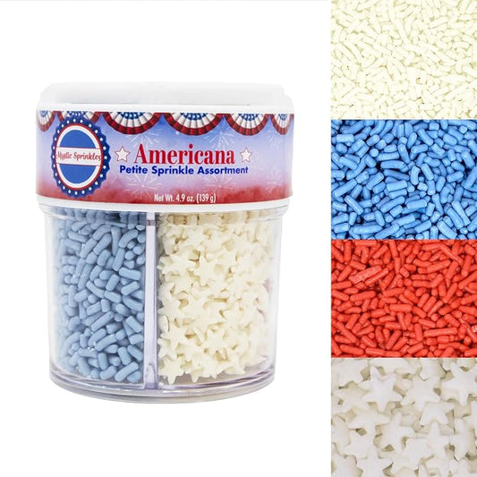 Mystic Sprinkles 4 Cell Sprinkle Assortments (Americana, Petite)