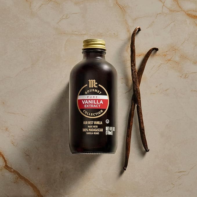 McCormick Gourmet Collection Vanilla Extract, Pure, Our Best Herbs & Spices, Crafted in Small Batches with 100% Madagascar Vanilla Beans, Elevates Cookies, Pancakes, Waffles, Coffee, Sauces, Glazes, and More, 4 fl oz
