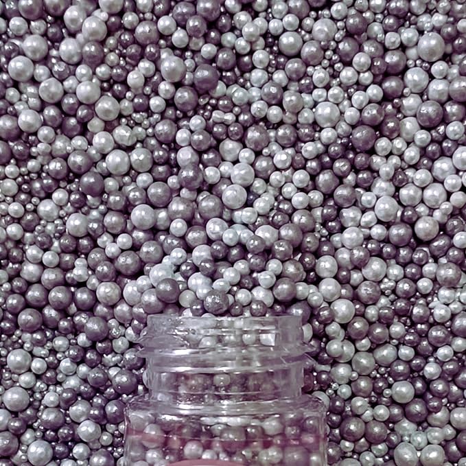 Confect Love Silver Metallic Disco Ball Sprinkles - Edible Cake & Cupcake Decorating Pearls, Metallic Sugar Sprinkles for Desserts and Cookies | Vegan, Gluten-Free, Soy-Free, Dairy-Free, Palm Oil-Free – 4.2 Oz
