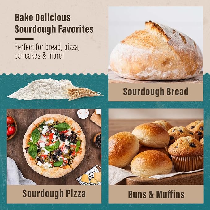 MY RUSTIC ROOTS Sure Start San Francisco Sourdough Starter Culture - Fail-Proof Sourdough Bread Starter - Beginner Friendly - Perfect for Baking Delicious Homemade Artisan Bread, Pizza & More - 12g