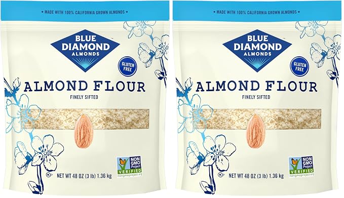 Blue Diamond Almonds Almond Flour, Gluten Free, Blanched, Finely Sifted, 48 oz (Pack of 2)