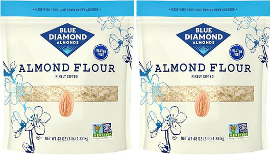 Blue Diamond Almonds Almond Flour, Gluten Free, Blanched, Finely Sifted, 48 oz (Pack of 2)