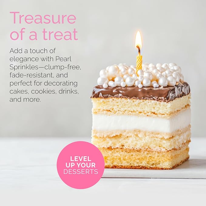 Cake Craft Sprinkles – 3-Pack (100g Each) | Decorating Cakes, Cupcakes, Cookies & More | Silver – Sugar Pearls