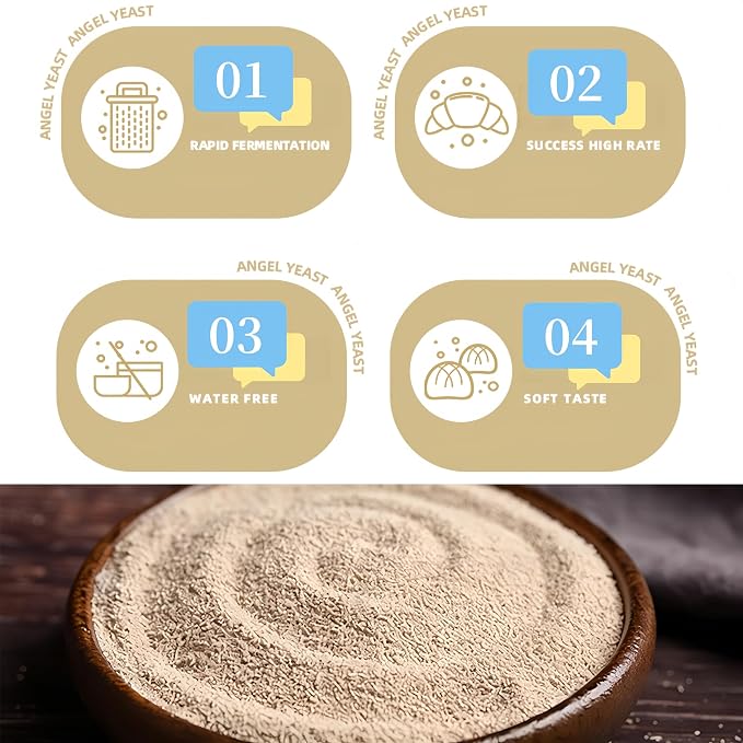 Premium Instant Dry Yeast Powder - Quick Rapid Rise Leavening (10Pcs x 5g) | for Bread, Quick Rise Baking (Ideal for Sweet Doughs, Mantou & Bao Buns) - 1.76oz, 50g Total