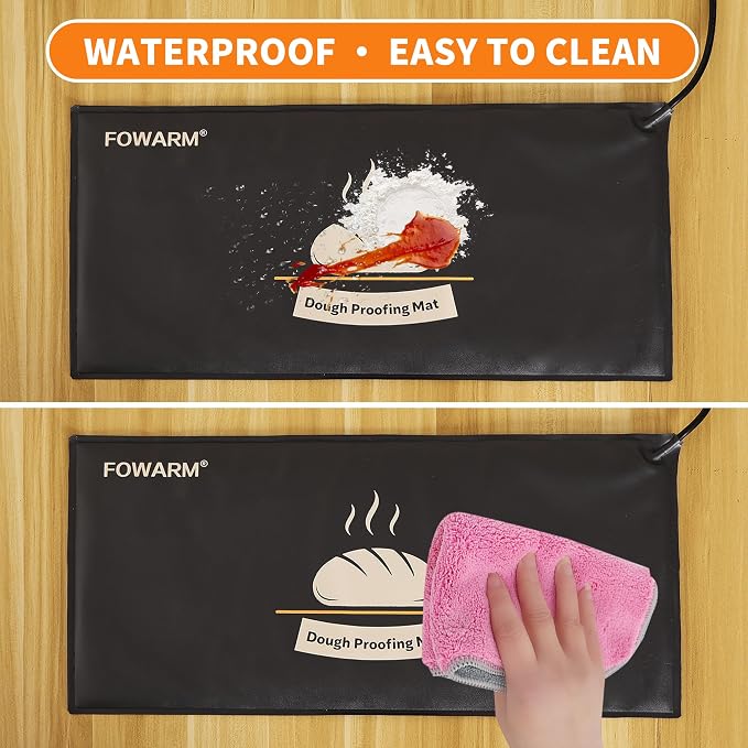 Sourdough Proofing Mat for Home Baking, Thermostat Controlled Sourdough Starter Warmer, 10"x20" Timer Dough Warming Pad, Adjustable Temperature Heating Mat for Dough Riser and Fermentation, 40W