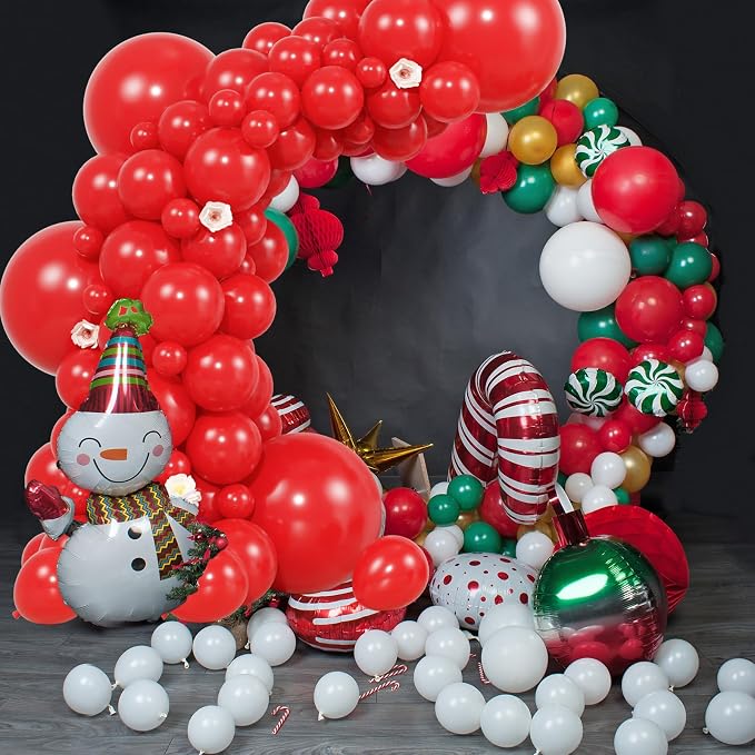 104pcs Red Balloons - 18/12/10/5Inch Red Latex Balloons Garland Arch Different Sizes Pack for Anniversary, Wedding, Valentine's, Casino Theme Night Party Decorations