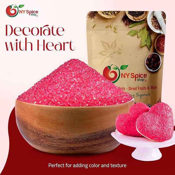 NY Spice Shop Pink Sprinkles Sanding Sugar - 1 Pound Mix Pink Sprinkles for Holiday Dessert Decoration - Baking Decoration For Cupcakes Cookies Cakes & Dessert Toppings