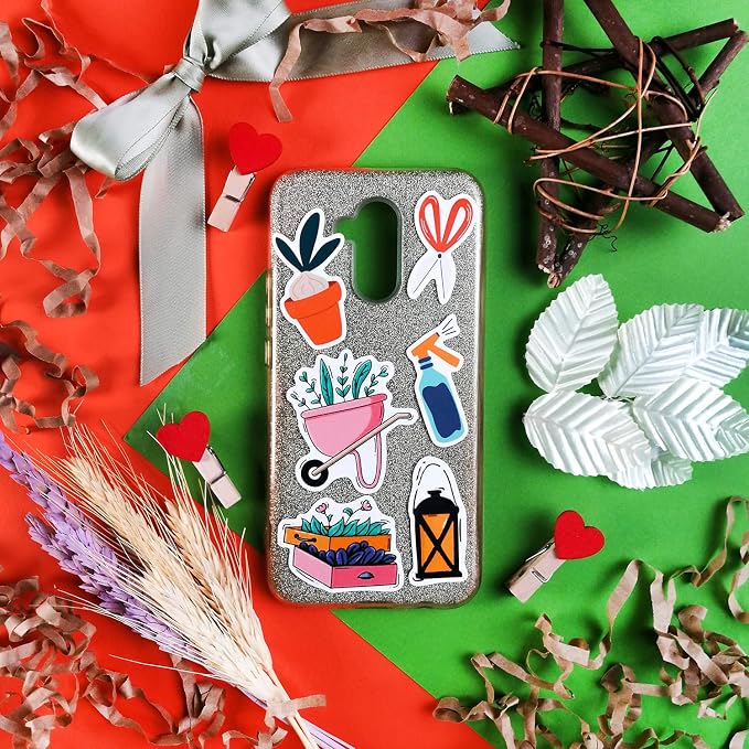 BulbaCraft 100Pcs Garden Stickers, Gardening Stickers for Scrapbooking, Garden Party Supplies, Planting Gardening Gifts for Girls, Gifts for Women & Men