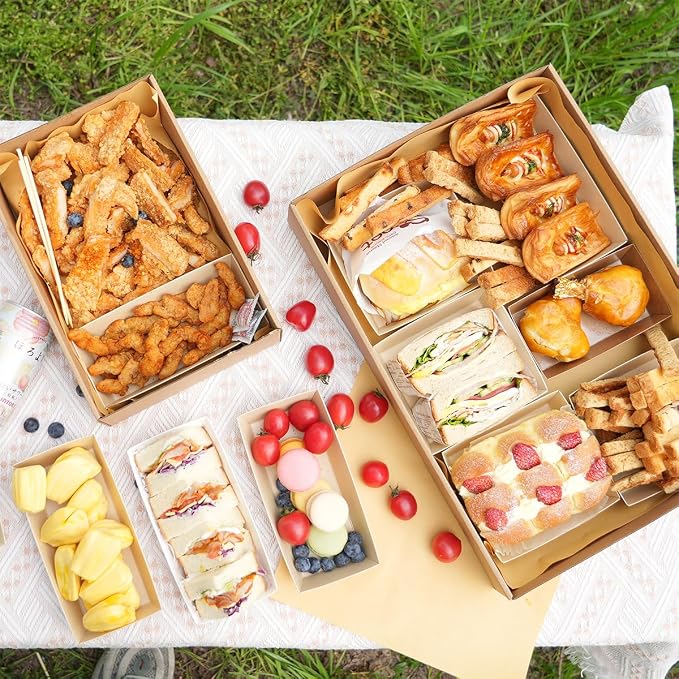 10 Pack Bakery Boxes with Window, 11.8x7.87x3.15 Inch Large Cookie Boxes, Cardboard Pastry Boxes, Take out Containers for Baking Pies, Cakes, Muffins and Pastries (S)