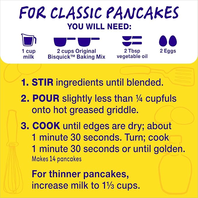Betty Crocker Bisquick Pancake and Baking Mix, Original, Makes About 30 Pancakes, 20 oz