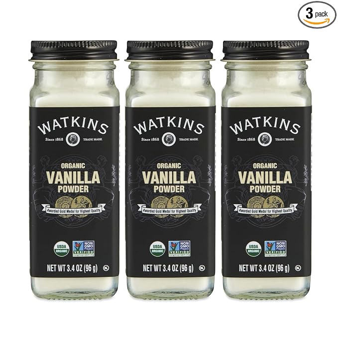 Watkins Gourmet Organic Spice Jar, Vanilla Powder, 3.4 oz. Bottle, 3-Pack