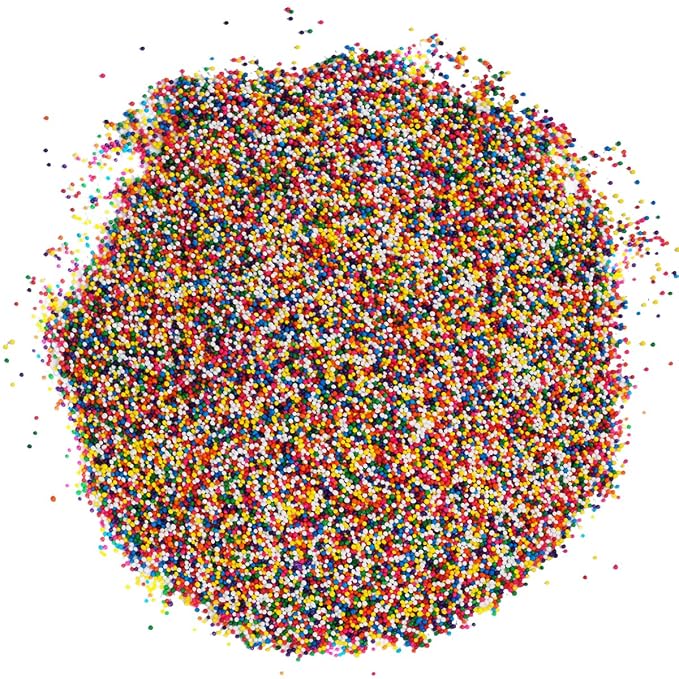 Rainbow Nonpareil Sprinkles - 1.8 Pounds - Non-Pareil Topping for Ice Cream - Bulk Rainbow Sprinkles For Cookies, Cupcakes, Cake Decorating