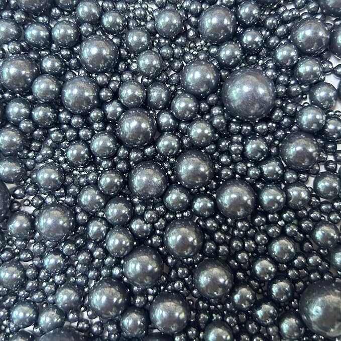 Edible Pearl Sugar Sprinkles Black Candy Mixing Size Baking Edible Cake Decorations Cupcake Toppers Cookie Decorating Celebrations Wedding Valentines Easter Halloween Christmas Supplies 120g/ 4.23oz