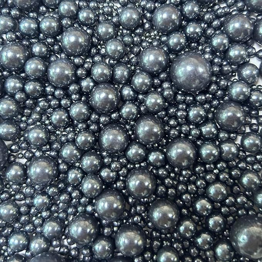 Edible Pearl Sugar Sprinkles Black Candy Mixing Size Baking Edible Cake Decorations Cupcake Toppers Cookie Decorating Celebrations Wedding Valentines Easter Halloween Christmas Supplies 120g/ 4.23oz