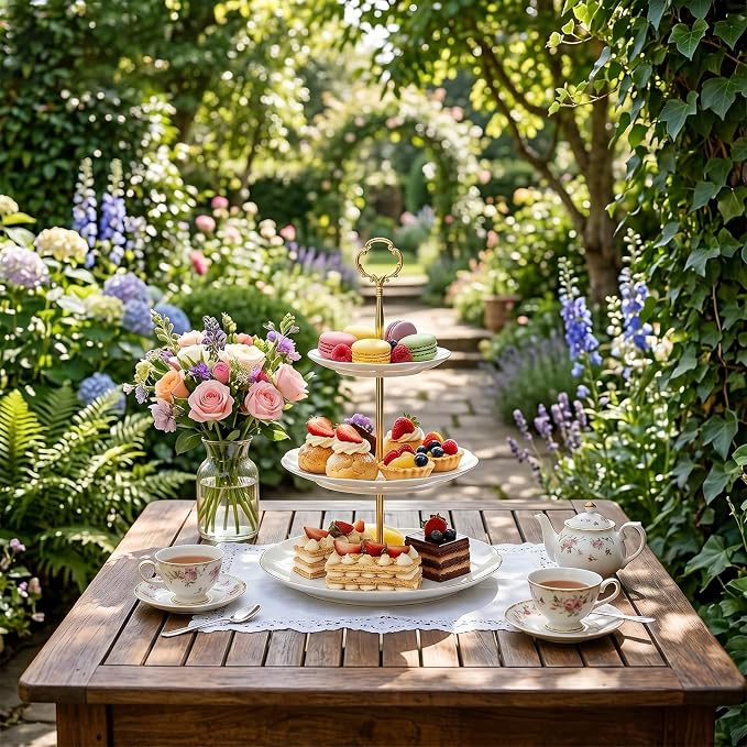 6 Sets 3 Tier Cake Stand Hardware Kit - Tiered Tray Plate Hardware - Cake Fruit Food Plate Stand Fitting Stacking Kit for Cake Stand Wedding Party