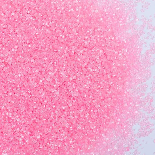 Pink Sanding Sugar - Sparkling Sugar Crystals for Baking Decorations (130g/4.6oz) - Edible on Cookies, Cupcakes, Cakes, Ice Cream | Wedding, Party, Valentines Sugar Sprinkles