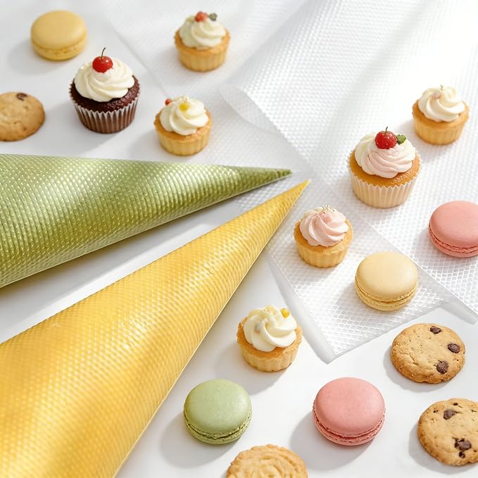 100 Pieces Extra Large Tipless Piping Bags,24 Inch Big Disposable Pastry Bags with 10 Pastry Bag Ties,10 Clips Cake Decorating Bags for Decorating Cupcakes Cakes Cookies