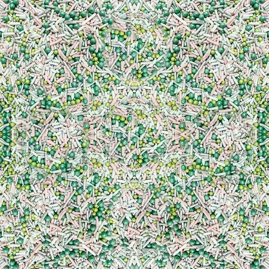 Confect Fusion Sprinkle Mix | Green & White Confetti Blend for Cake Decorating | Edible Pastel Sprinkles for Cupcakes, Cookies & Desserts | Baking Toppings | Vegan, Gluten-Free, Soy-Free, Dairy-Free, Palm Oil-Free – 4.2 Oz