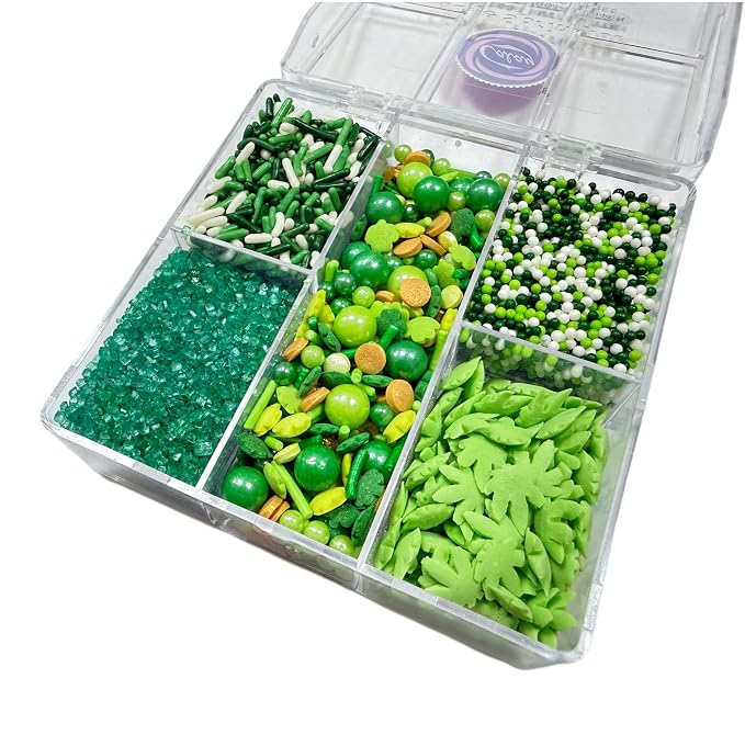 Sentovac Clovers Leaves and Pearls Mixing Cake Sprinkles Cake and Cupcake Topper Decorations Sprinkles for St.Patrick Day Decorationing Supplies