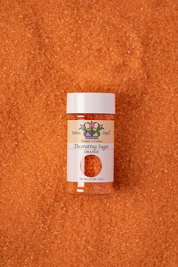 Nature's Colors, Orange Sugar Pure Sugar Sprinkles for Baking and Decorating, Small 3.3 Oz Jar (Pack of 1)