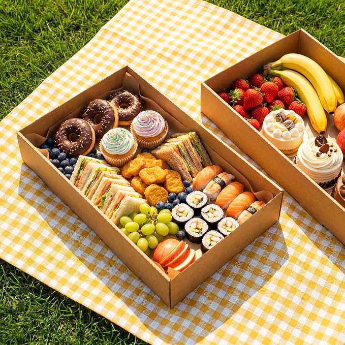 10 Pack Bakery Boxes with Window, 13.78x9.84x3.15 Inch Cookie Boxes, Large Cardboard Pastry Boxes, Take out Containers for Baking Pies, Cakes, Muffins and Pastries (M)