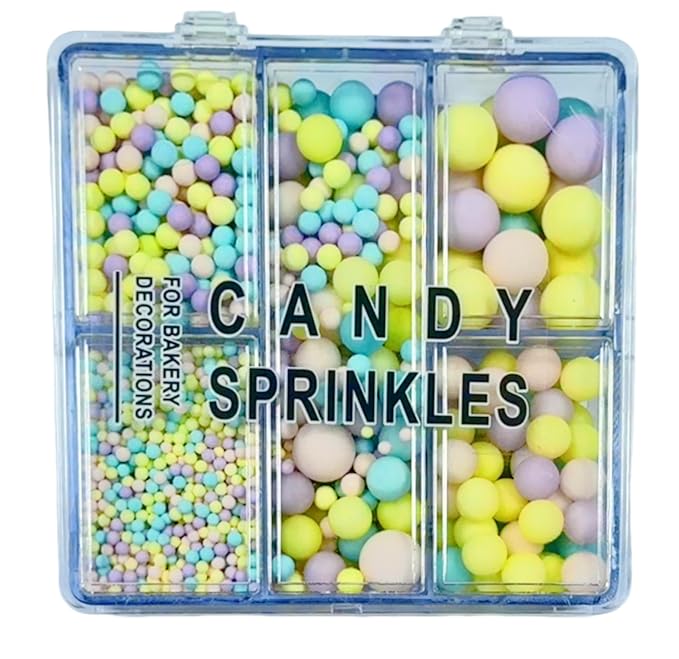 Sentovac Pastel Pearl Nonpareils Pearls Mixing Cake Sprinkles Cake and Cupcake Topper Decorations Sprinkles for Decorating Party Supplies