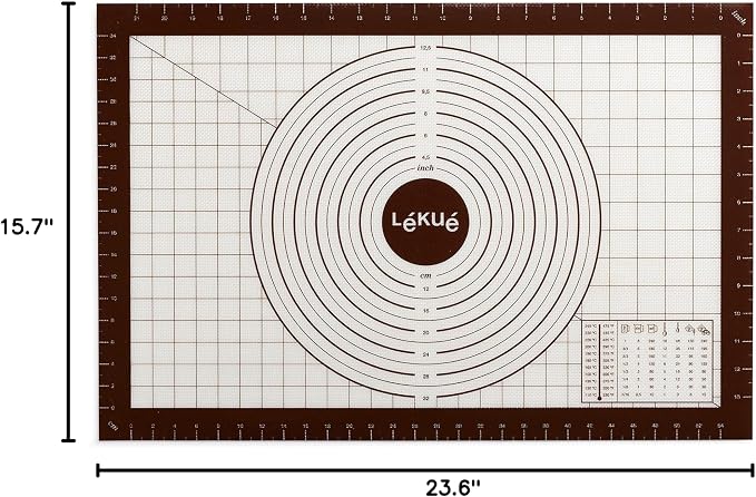 Lékué Non-stick Pastry Mat with measuring guides, 15.7 x 0.4 x 23.6inch