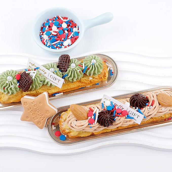 Red White and Blue Sprinkles, 4.6oz Patriotic 4th of July Sprinkles, 3-Mix Nonpareils Confetti Jimmies for Cupcakes Ice Cream Dessert