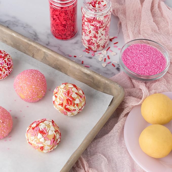 Sweets Indeed Sprinkles, 4 Pack, Edible Sprinkle Mix, Perfect for Cake Decorations, Baking, Ice Cream, Cookies, Cupcake Topper (Sweetheart)